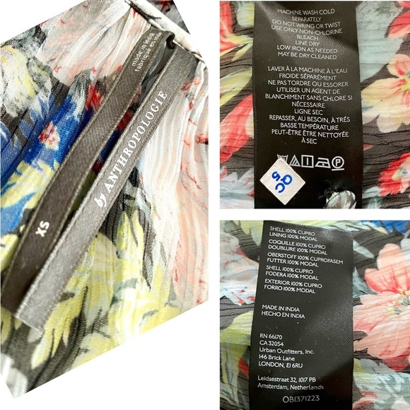 Anthropologie The Marais Printed Chiffon Maxi Dress Size XS Sheer Ruffled Tiers - Picture 15 of 16